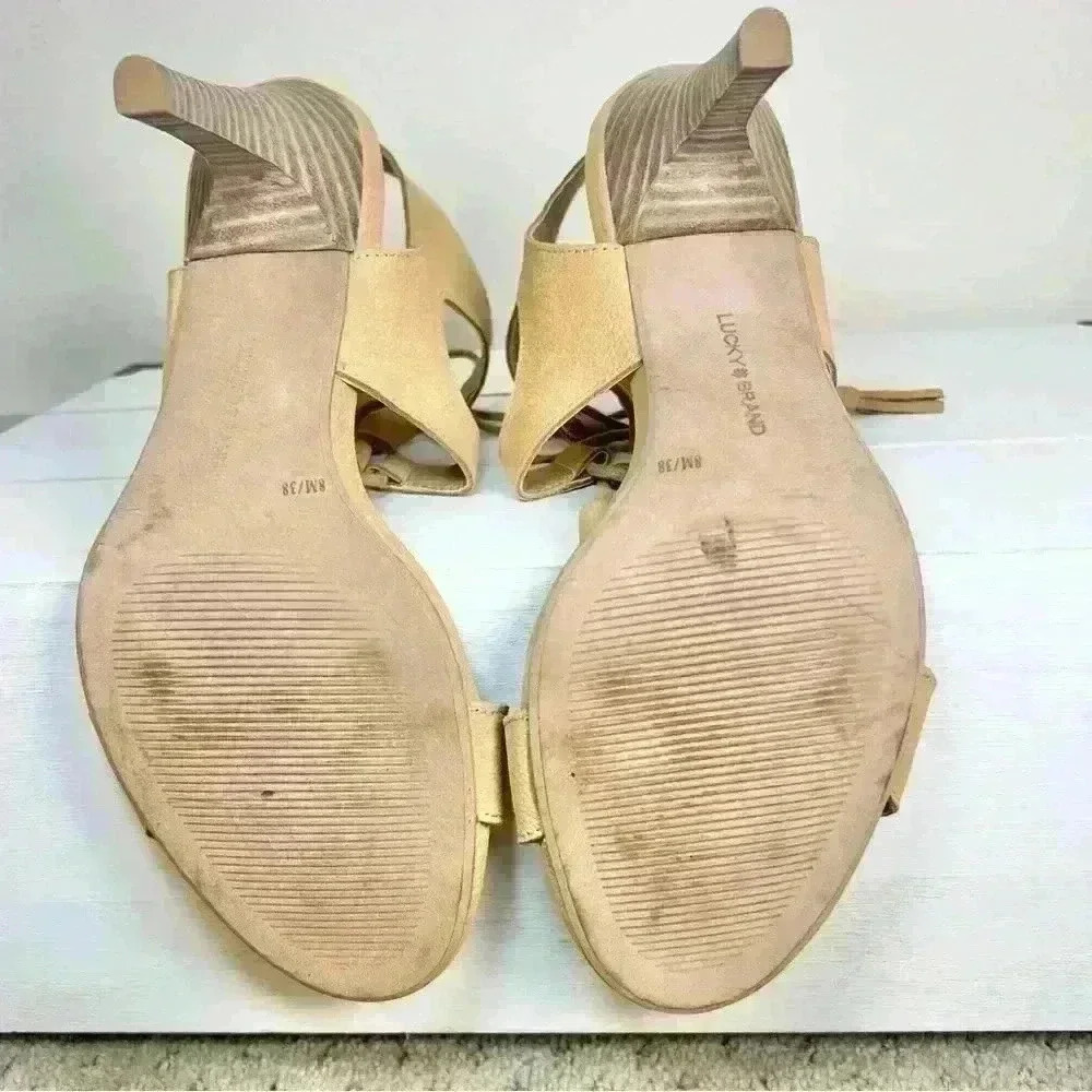 Lucky Brand Women’s Tan Suede Uzelia Tie Heels Size 8 (38) - Picture 9 of 9